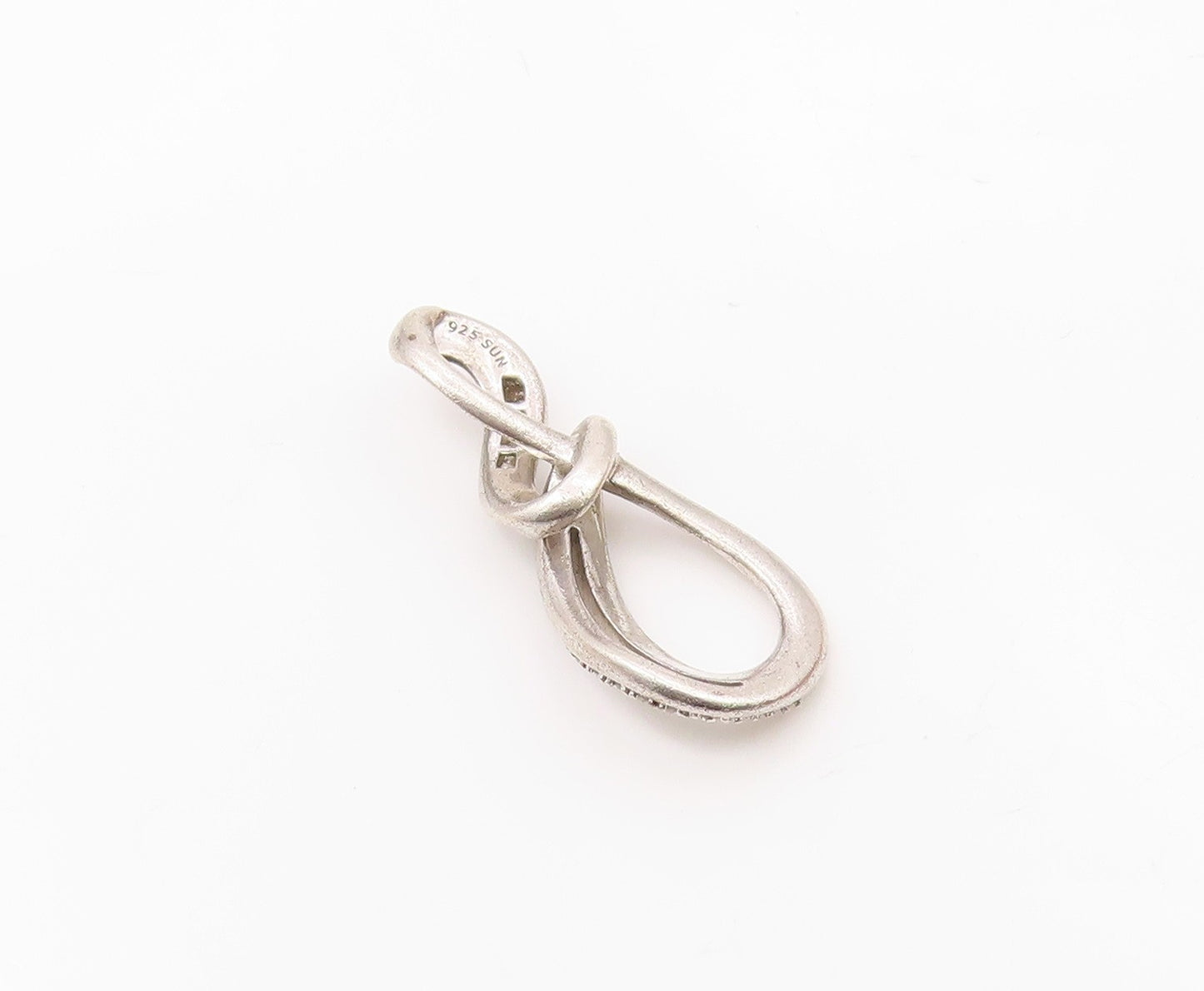 925 Sterling Silver  Genuine Diamonds Infinity Tear Drop Pendant  PT14073