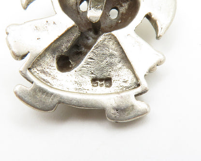 925 Sterling Silver  Vintage Elephant In Dress Cutout Smooth Pendant  PT10652