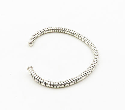925 Sterling Silver   Vintage Shiny Petite Twist Cuff Bracelet  BT6395