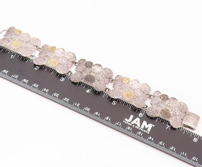 14K GOLD & 925 Sterling Silver  Vintage Soap Bubble Effect Bracelet  BT9873