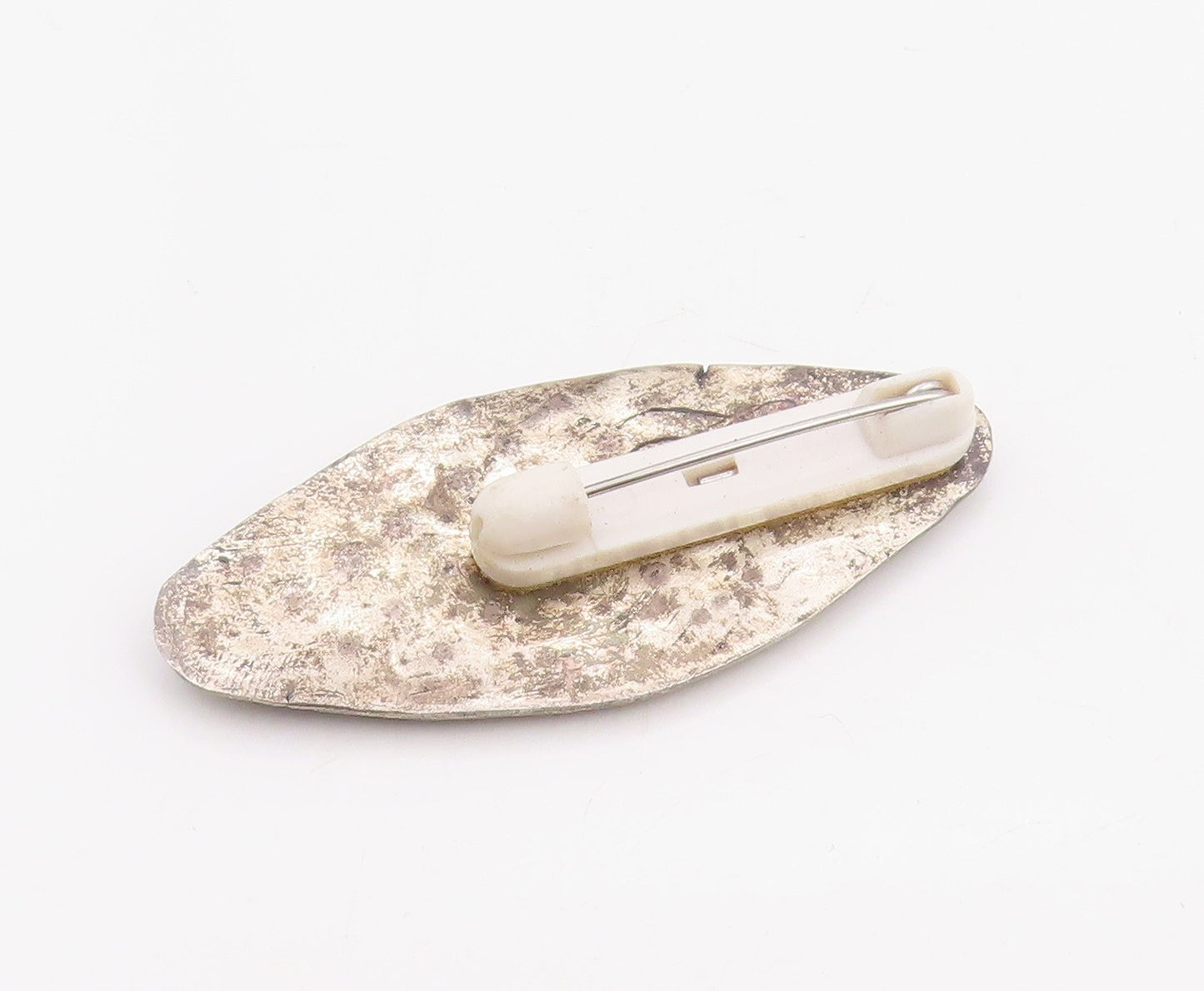 925 Sterling Silver Vintage Brooch Pin Antique Brutalist Abstract Design BP12314