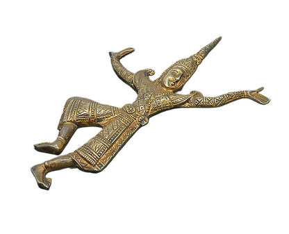 SIAM 925 Sterling Silver  Vintage Etched Detail Dancer Brooch Pin  BP6926