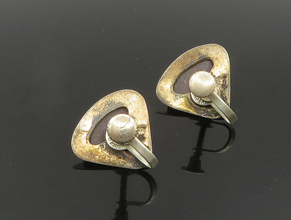 MEXICO 925 Silver  Vintage Triangular Sugilite Non Pierced Earrings  EG11672