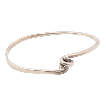 PLUNKETT 925 Sterling Silver  Vintage Tied Knot Bangle Bracelet  BT8368