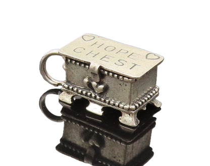 BEAU 925 Sterling Silver Vintage Hope Chest Charm Pendant Opens PT21993