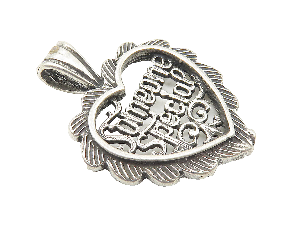 925 Sterling Silver  Vintage Someone Special Open Love Heart Pendant  PT8487