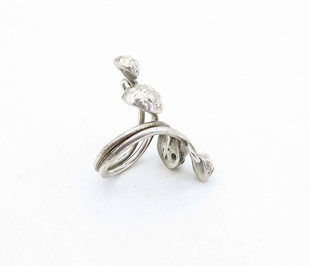 925 Sterling Silver  Vintage Spotted Dome Split Bypass Design Ring Sz 6 RG5884