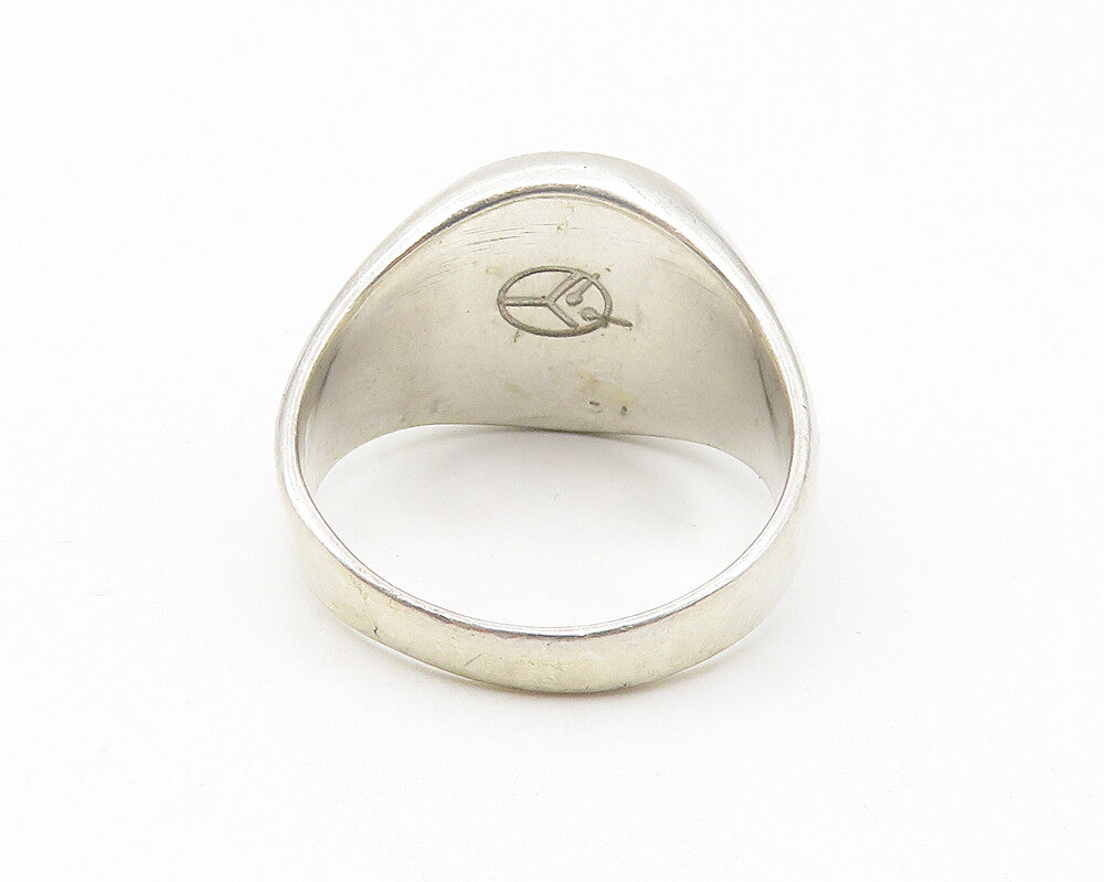 925 Sterling Silver & 14K GOLD  Shiny Two Tone Cutout Band Ring Sz 12  RG11244
