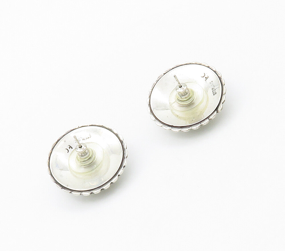 DESIGNER 925 Silver  Vintage Shiny Smooth Twist Dome Drop Earrings  EG8592