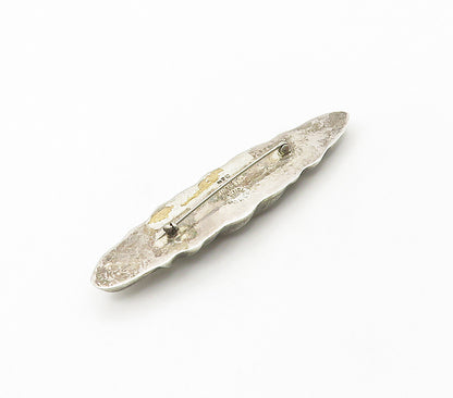 MEXICO 925 Sterling Silver  Vintage Hollow Twist Oblong Brooch Pin  BP6306