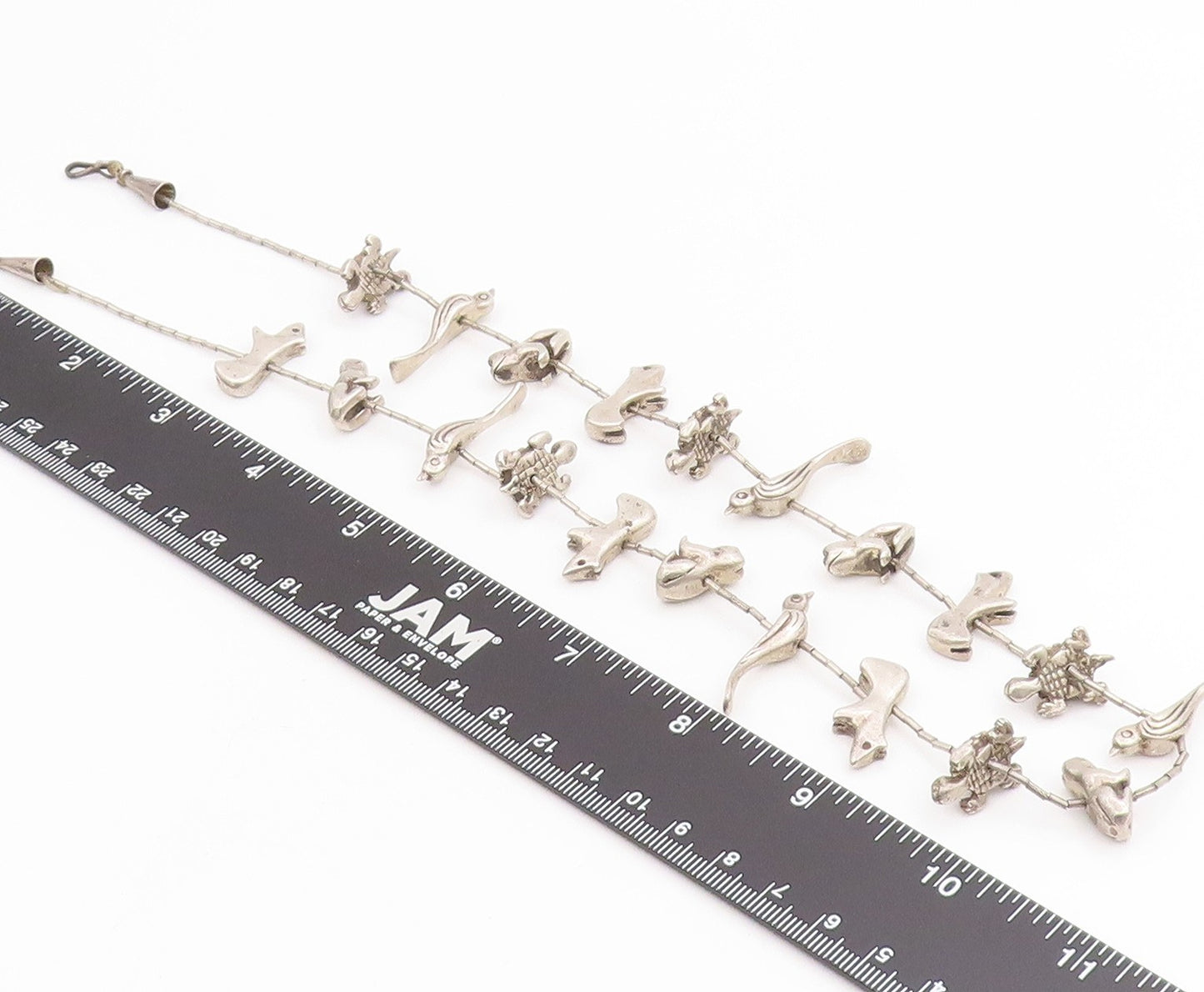 925 Sterling Silver Vintage Necklace Classic Animal Fetish Design Chain  NE4739