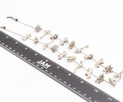 925 Sterling Silver Vintage Necklace Classic Animal Fetish Design Chain  NE4739