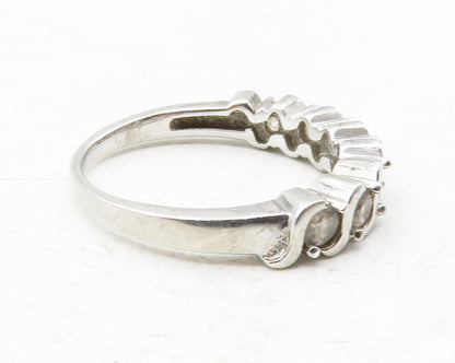 925 Sterling Silver  Shiny Topaz Swirl Design Smooth Band Ring Sz 6  RG12468