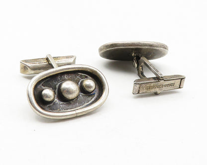 SHEP 925 Sterling Silver Vintage Oxidized Beaded Detail Cufflinks  TR1844
