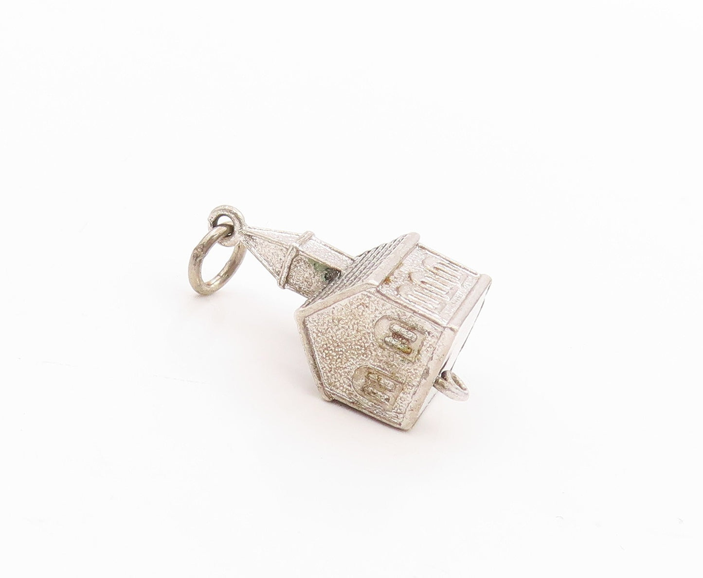925 Sterling Silver Vintage Pendant 3D Wedding Couple House (MOVES) PT24674