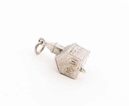 925 Sterling Silver Vintage Pendant 3D Wedding Couple House (MOVES) PT24674