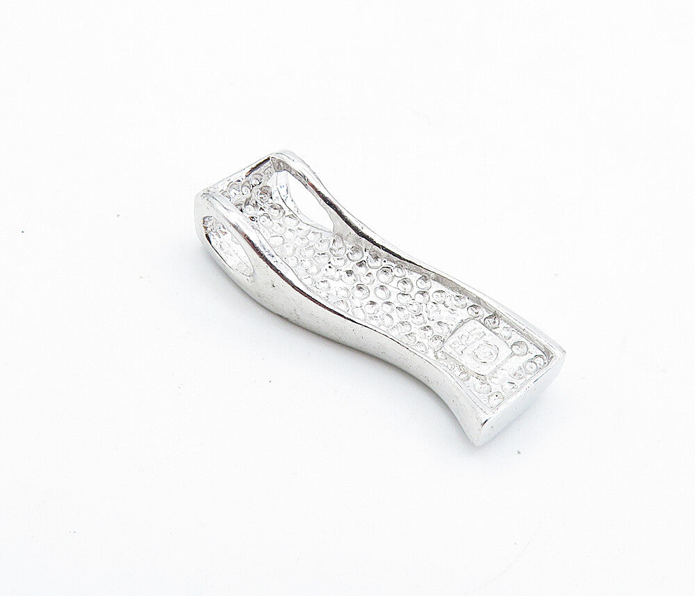 925 Sterling Silver  Inlaid Fire Opal Triangle Pattern Vertical Pendant PT5694