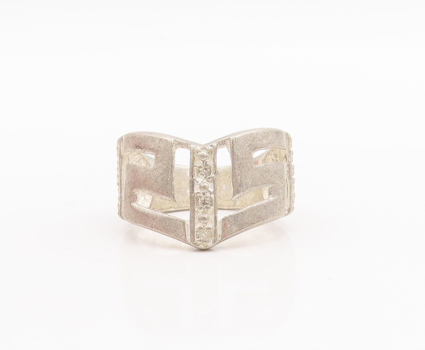 925 Sterling Silver Vintage Ring DAVID SIGAL Designer L Cutout  Sz 7 RG28992