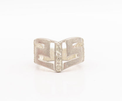 925 Sterling Silver Vintage Ring DAVID SIGAL Designer L Cutout  Sz 7 RG28992