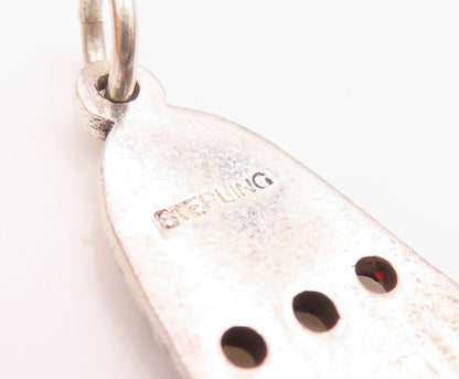 925 Sterling Silver  Vintage Shiny Cutout Bell Drop Pendant  PT17387
