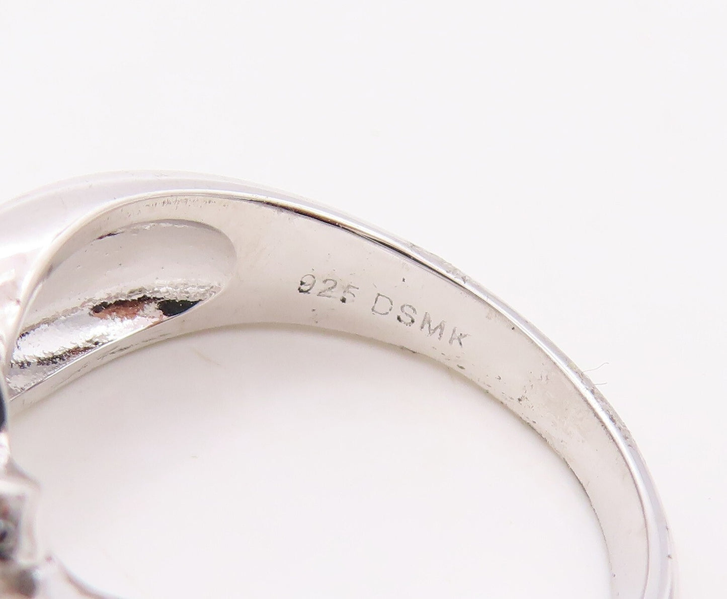 925 Sterling Silver Vintage Ring Designer Bow Cutout CZ Inlay  Sz 7  RG30938