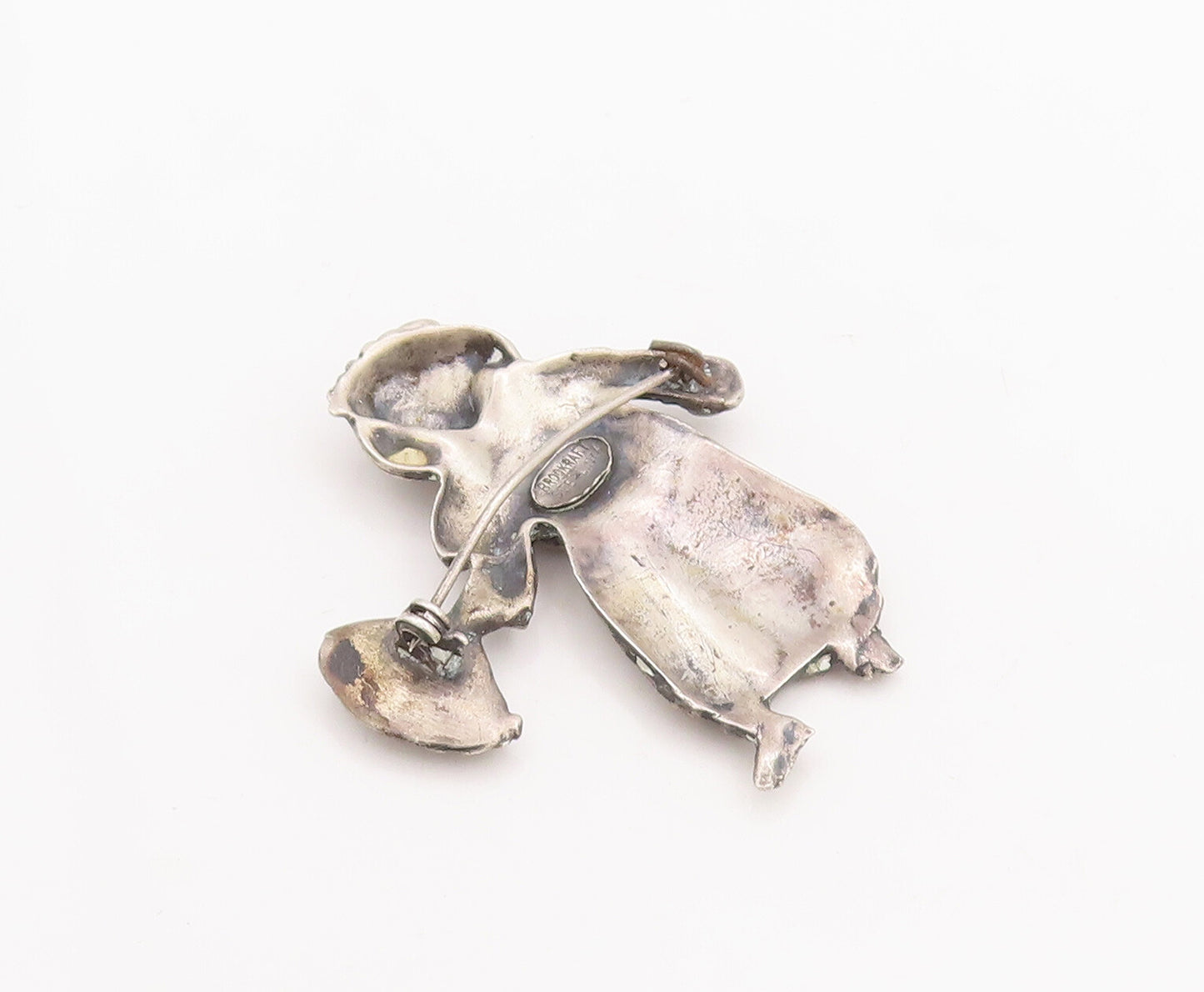 925 Sterling Silver Vintage Brooch Pin BROOKCRAFT Baby Girl With Fan  BP11065