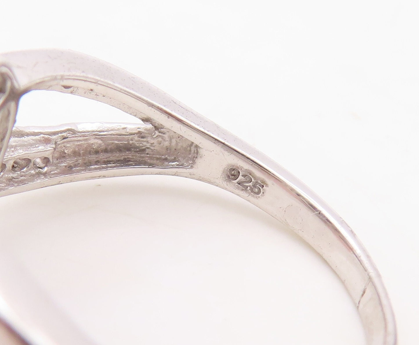 925 Sterling Silver Vintage Ring Designer Round  Sapphire Halo CZ  Sz 7  RG30414