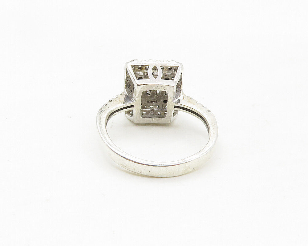 925 Sterling Silver  Shiny Cubic Zirconia Petite Band Ring Sz 4  RG17372