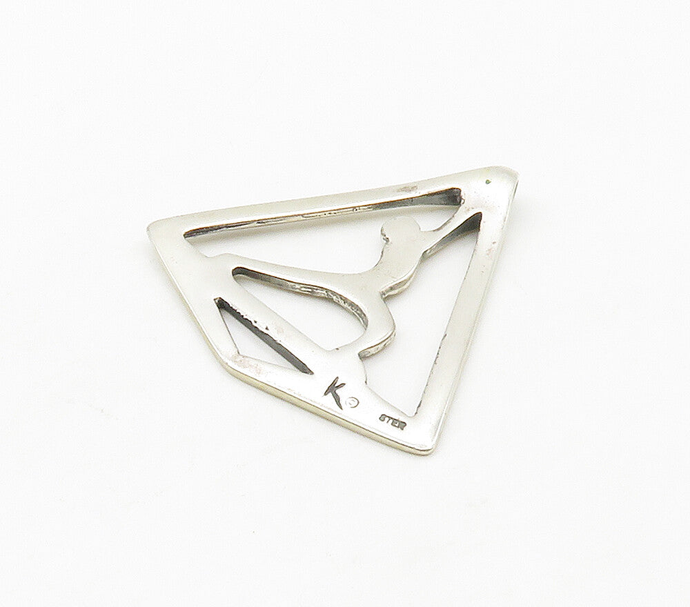 925 Sterling Silver  Vintage Shiny Posing Figure Pendant  PT13329