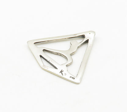 925 Sterling Silver  Vintage Shiny Posing Figure Pendant  PT13329