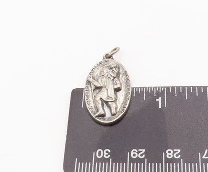 925 Sterling Silver Vintage Pendant HAYWARD Solid Religious Carved Man  PT23118