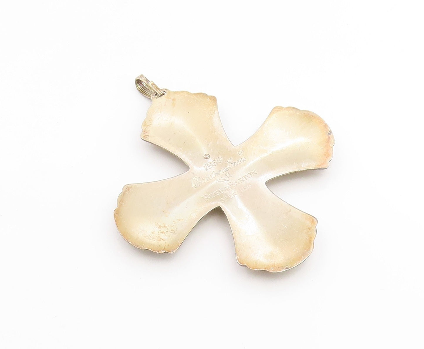 925 Sterling Silver Vintage Pendant REED & BARTON 1980 Christmas Cross  PT26301