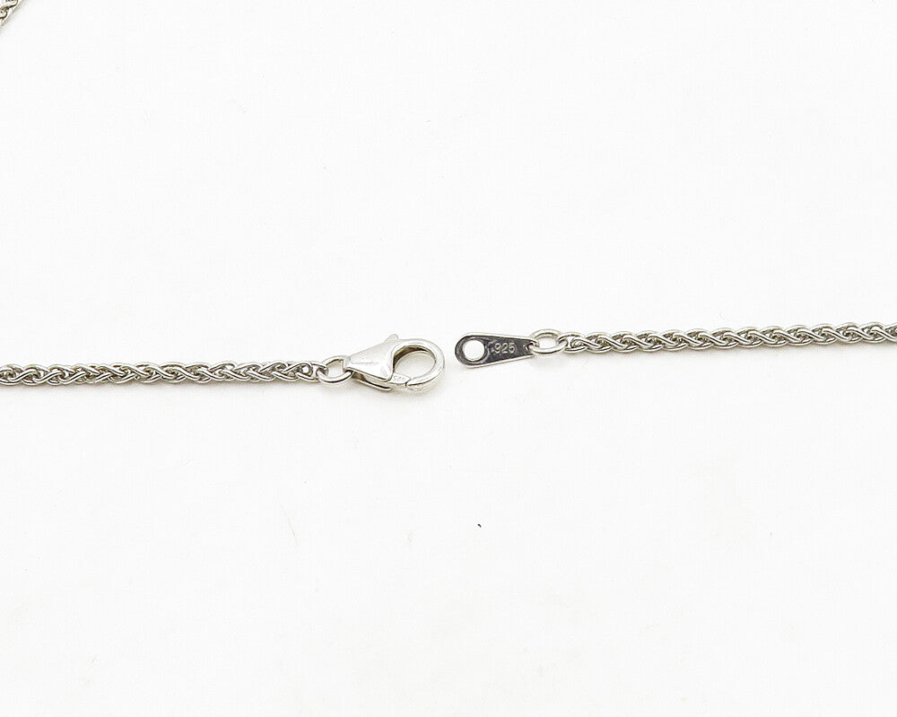 EFFY 925 Silver  Vintage Genuine Diamonds Open Triangle Chain Necklace  NE3243
