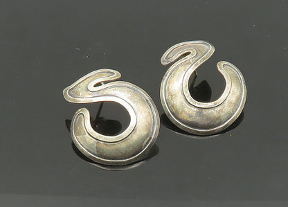 925 Sterling Silver & 14K GOLD  Vintage Dark Tone Round Drop Earrings  EG10409