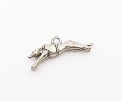 925 Sterling Silver  Vintage Shiny Running Jaguar Animal Pendant  PT20002