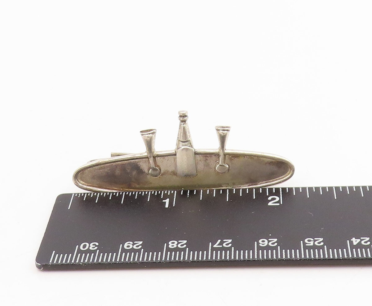 925 Sterling Silver Vintage Tie Clip Miniature Celebration Champagne Bar  TR4130