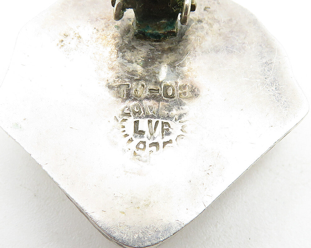 MEXICO 925 Silver  Vintage Hollow Scalloped Non Pierce Drop Earrings  EG5645