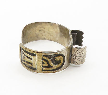 RICHARD REEVE APACHE 925 Silver  Vintage Oxidized Detail Cuff Bracelet  BT6628