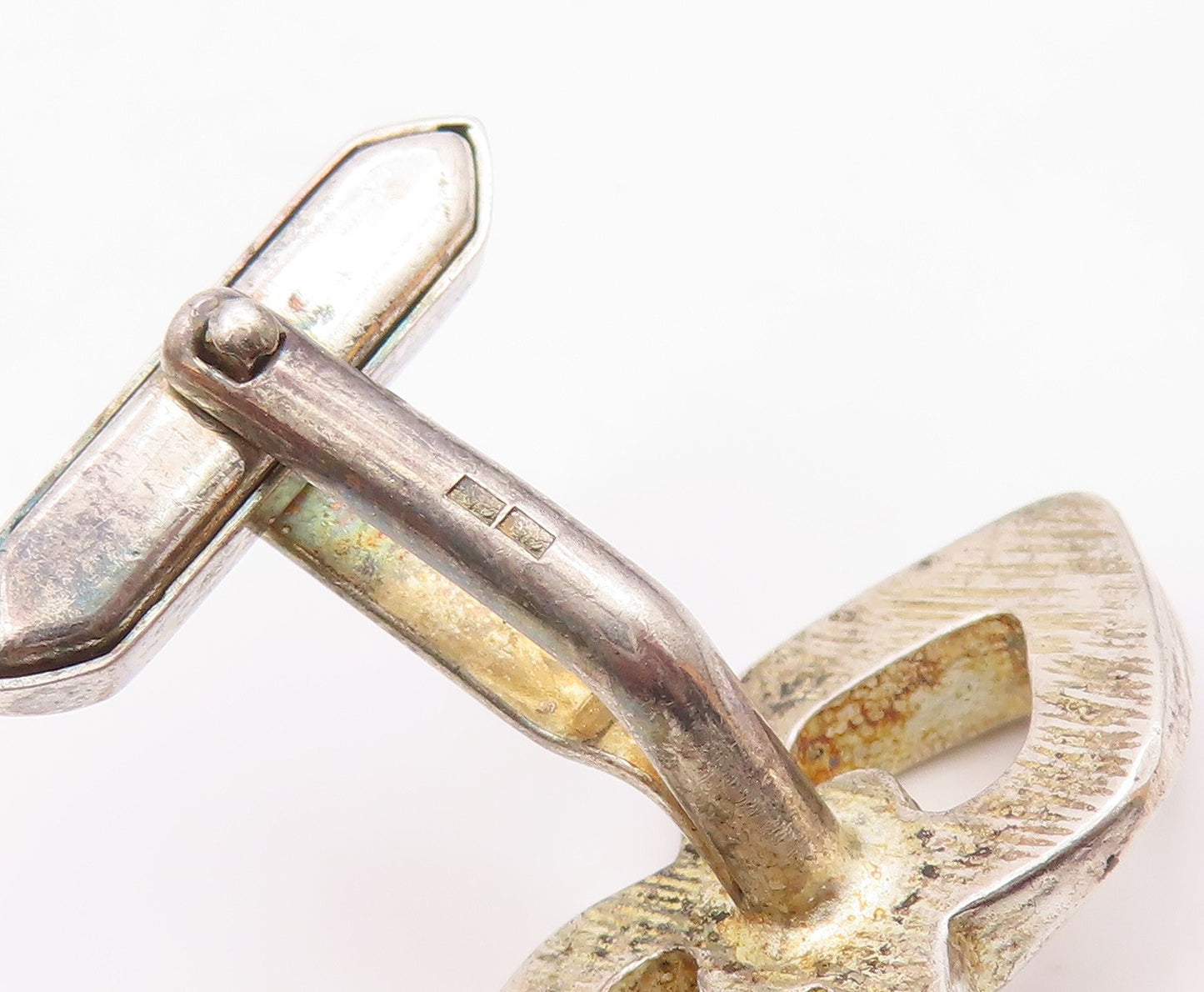 925 Sterling Silver  Vintage Shiny Open Infinity Loop Cuff Links  TR1641