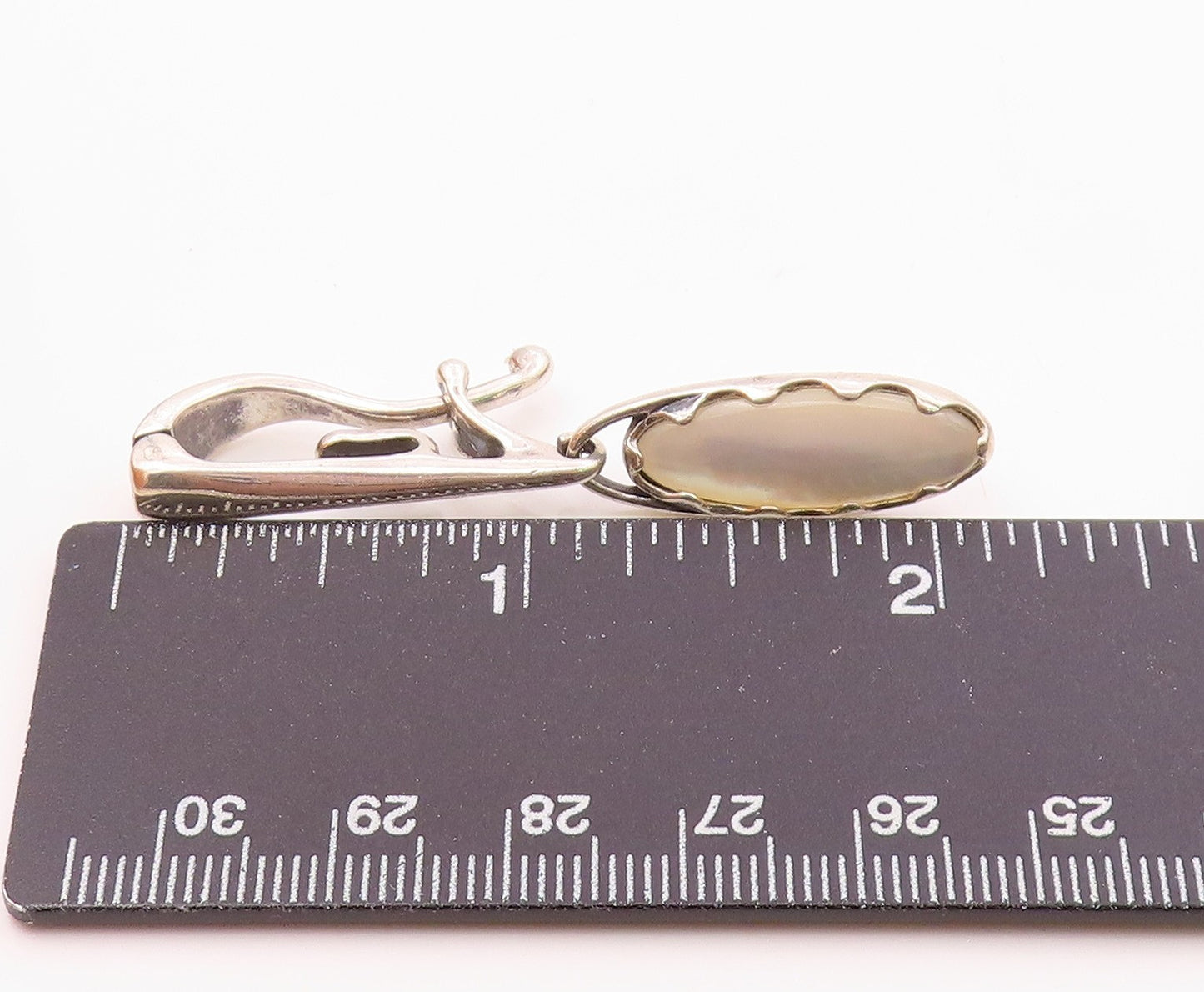 CAROLYN POLLACK 925 Sterling Silver  Vintage Mother Of Pearl Pendant  PT17181