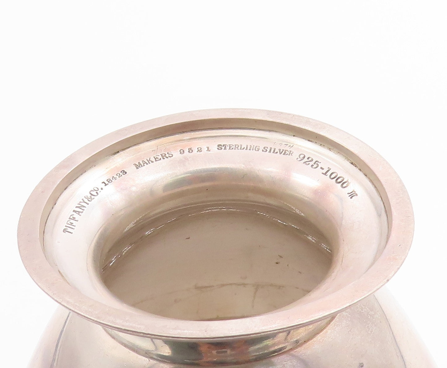 925 Sterling Silver Vintage Footed Bowl TIFFANY & CO Modern Compote Dish  TR4111