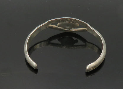 NAVAJO 925 Sterling Silver  Vintage Antique Turquoise Cuff Bracelet  BT7991