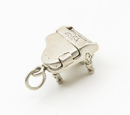 925 Sterling Silver  Vintage Petite Grand Piano Motif Pendant (OPENS)  PT12907