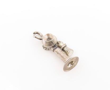 925 Sterling Silver Vintage Pendant Antique Candlestick Telephone Charm  PT25024