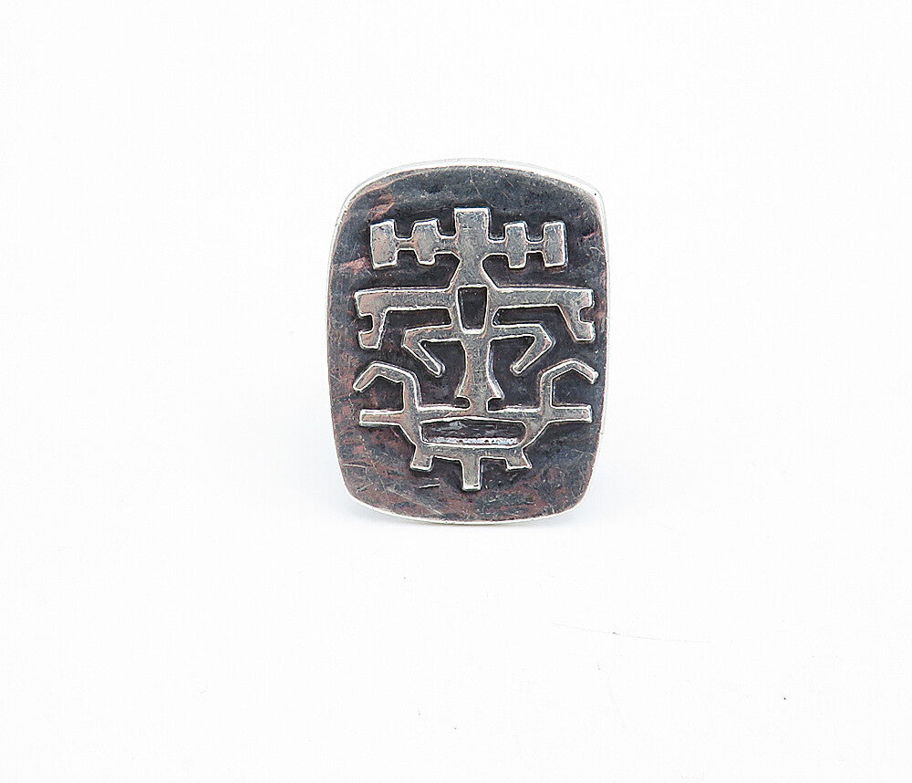 REYT 925 Sterling Silver  Vintage Raised Pattern Cocktail Ring Sz 7.5  RG4317