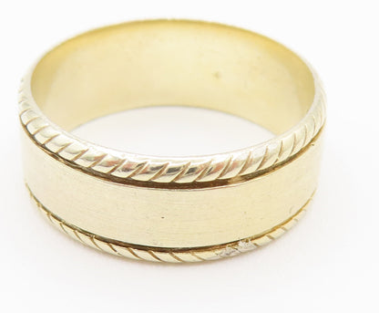 TAHARA 925 Sterling Silver Vintage Rope Border Smooth Band Ring Sz 9.5 RG26164