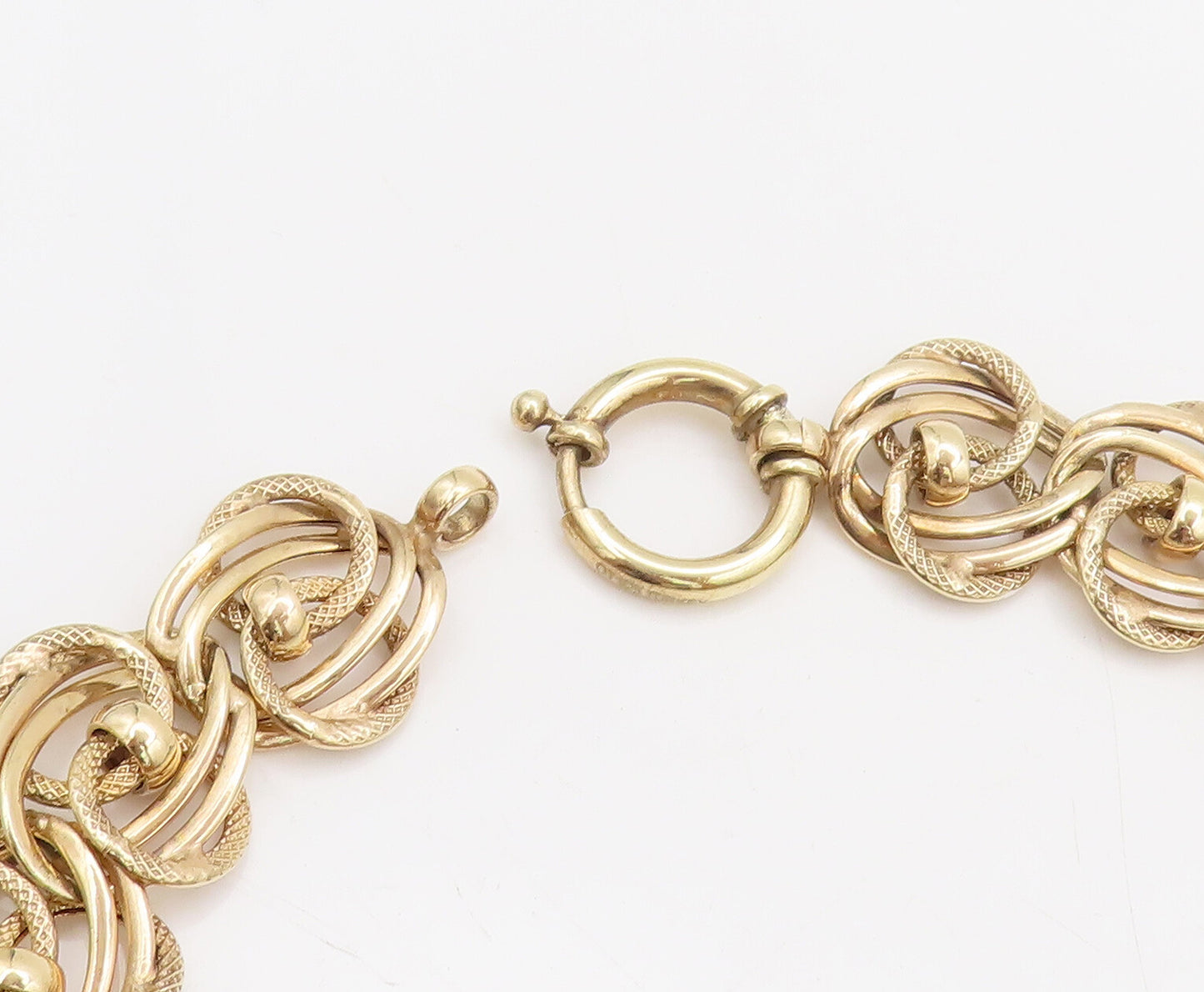 925 Sterling Silver  Vintage Gold Plated Designer Rings Loop Necklace  NE4064