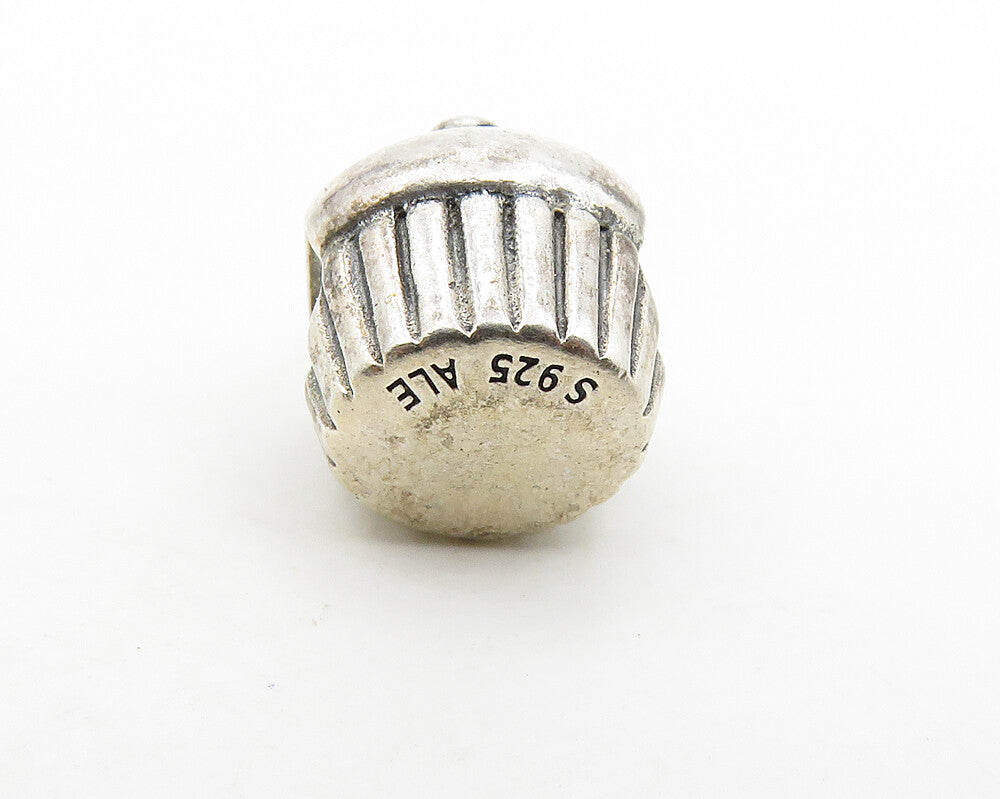 PANDORA 925 Silver & 14K GOLD  Vintage Shiny 2 Tone Cupcake Motif Bead  TR2683