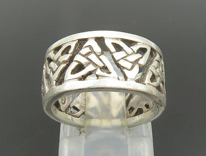 925 Sterling Silver  Vintage Celtic Knot Cutout Band Ring Sz 5  RG24405