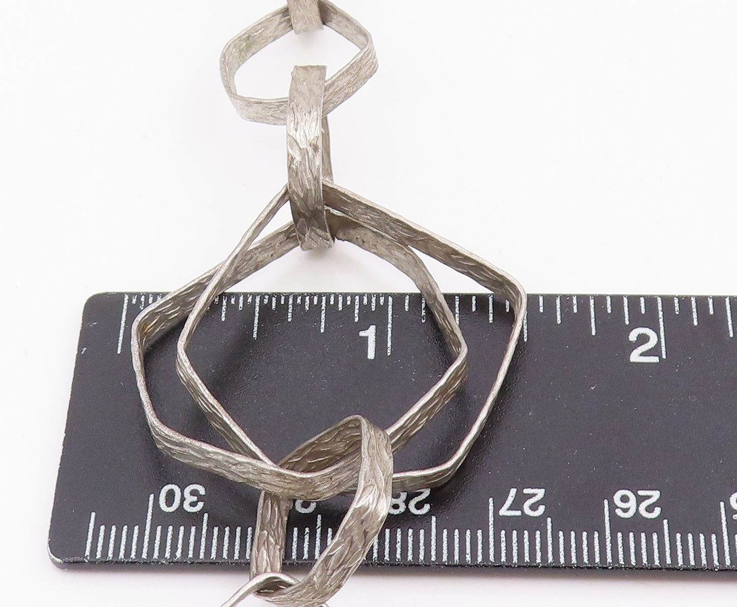 925 Sterling Silver Vintage Necklace UNO A ERRE Geometric Squares Link  NE4831